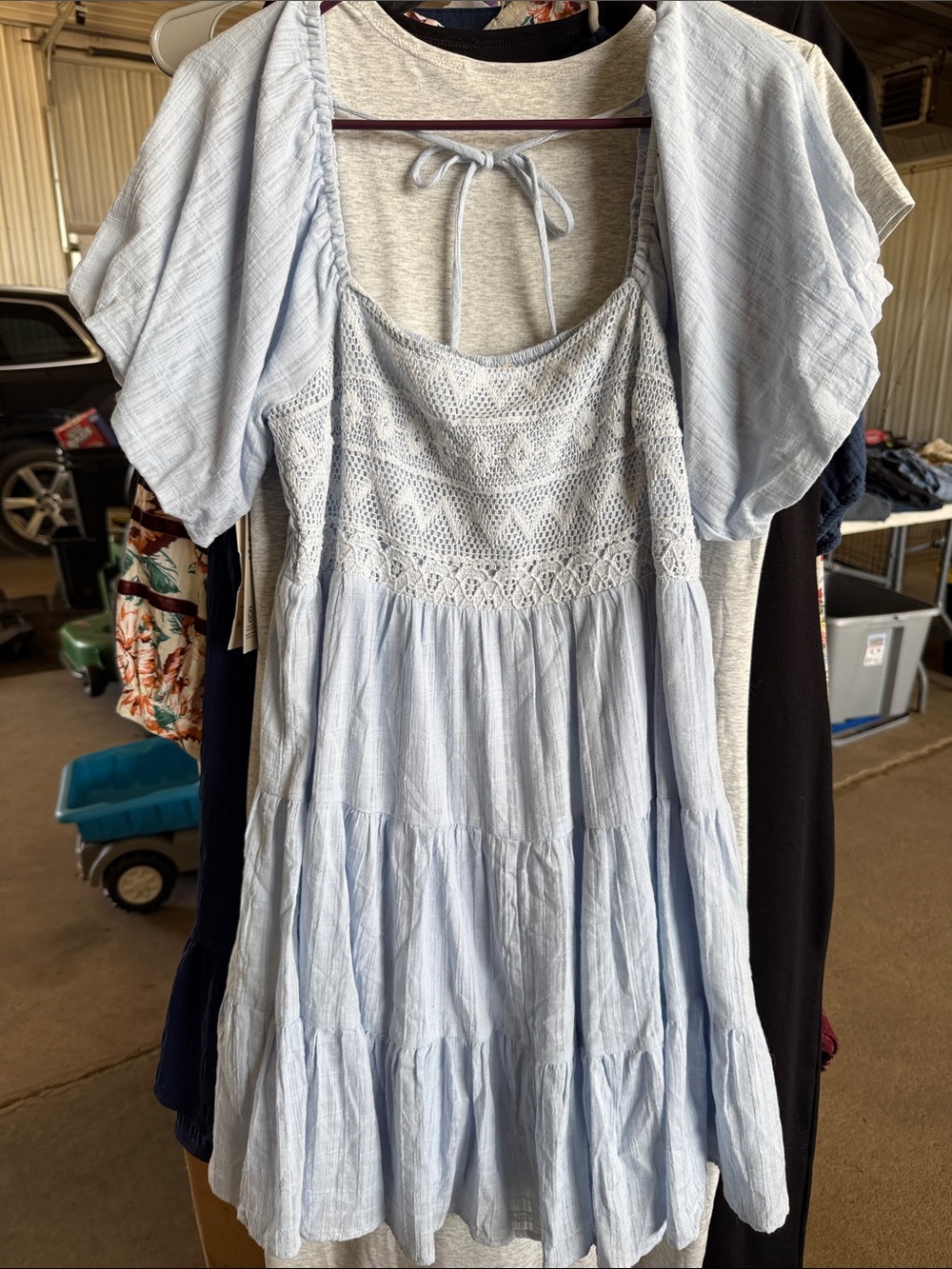 My Happy Place Blue Baby Doll Dress